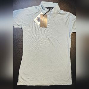NWT Swannies Golf Top Womens XS SKY Blue  1/4 Zip Quinn Polo Stretch Performance